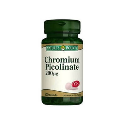 Nature's Bounty Chromium Picolinate 200 mcg 100 Tablet - NATURE'S BOUNTY