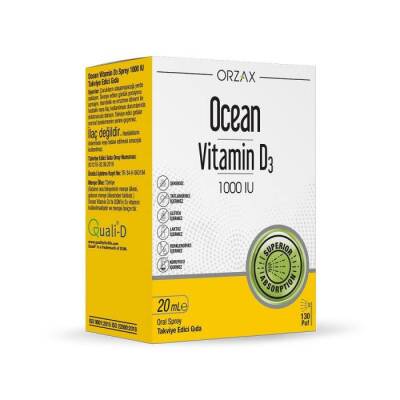 Orzax Ocean Vitamin D3 1000 IU Sprey 20 ml - ORZAX-OCEAN