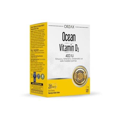 Orzax Ocean Vitamin D3 400 IU Oral Sprey 20 ml - ORZAX-OCEAN