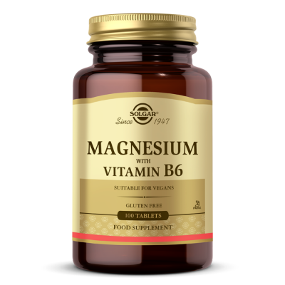 SOLGAR MAGNESIUM WITH VITAMIN B6 100 TAB. - SOLGAR